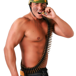 Cinturón con Balas 140 cm - Accesorio Disfraz Militar/Rambo