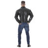 Chaqueta Rockera de Motorista Adulto - Estilo Cuero Negro