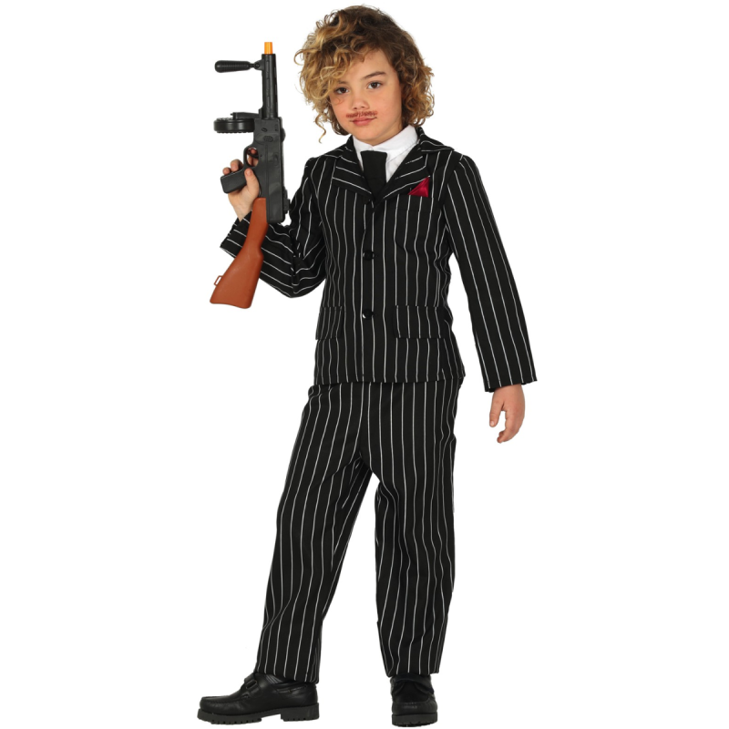 Disfraz de Gánster Infantil con Chaqueta y Pantalón - Estilo Retro para Niños 5-12 Años