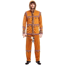 Disfraz de Esquimal para Hombre Adulto - Chaqueta con Capucha y Pantalón Incluidos
