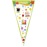 Bolsas Cono Tarta Cumpleaños - Pack de 100 para Golosinas 20x40 cm