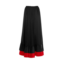 Falda Flamenca Roja y Negra con Dos Volantes para Niñas - Indumentaria de Baile
