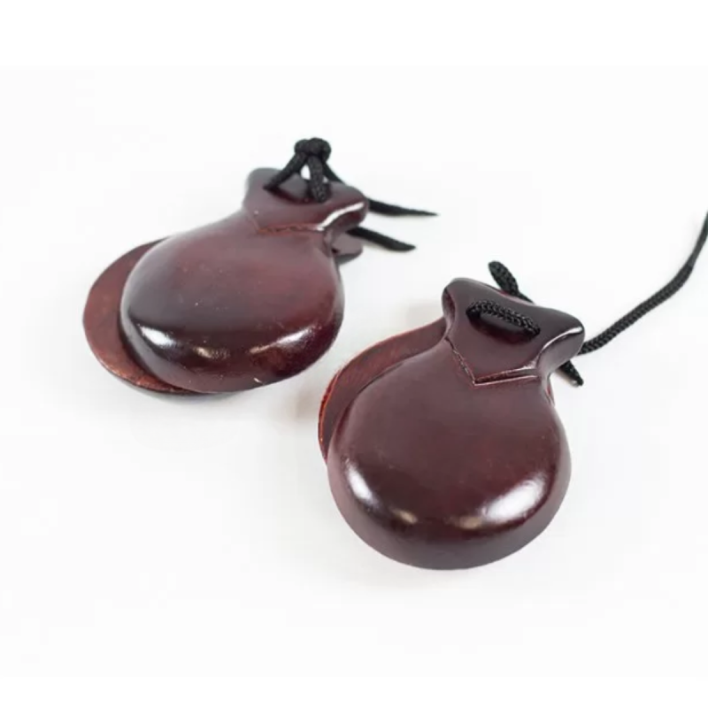 Castañuelas de Madera para Adultos - Variedad de Colores - 9x6 cm