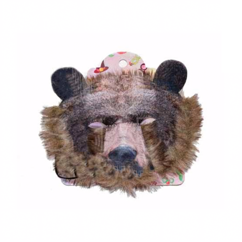 Máscara de Oso con Pelo para Niños - Ideal para Disfraces y Juegos