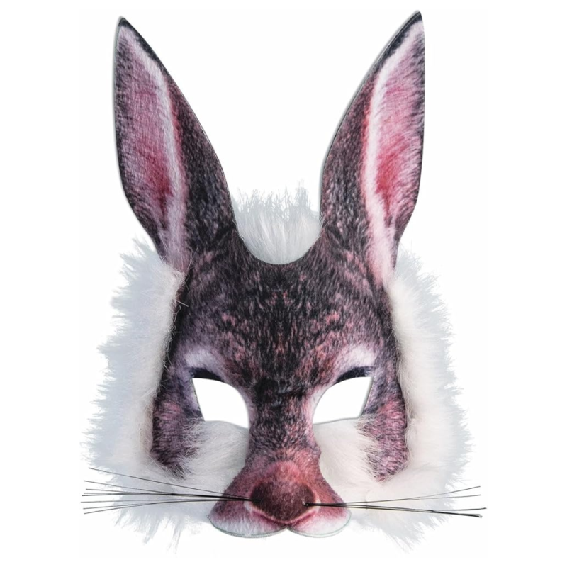 Máscara de Conejo Infantil con Pelo - Perfecta para Carnaval y Fiestas