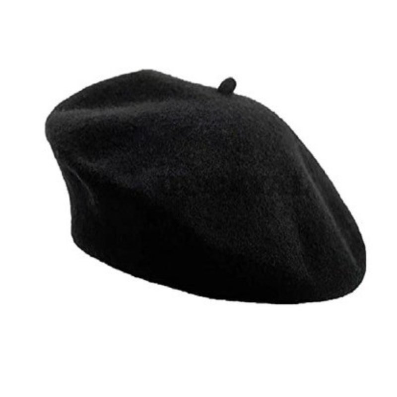 Boina de Fieltro Negro Infantil - Estilo Pintor Francés/Mimo