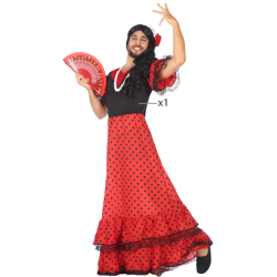 Disfraz de Flamenca Rojo y Negro para Hombre - Ideal para Carnaval