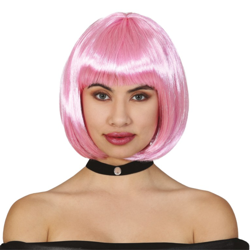 Peluca Rosa Corte Bob para Adulto - Estilo Audaz y Moderno