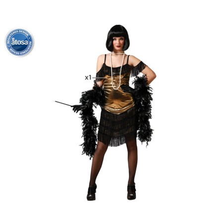 DISFRAZ CABARET DORADO FLECOS MUJER ADULTO