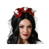 DIADEMA HALLOWEEN CATRINA ROSAS CON CALAVERAS MUJER ADULTO