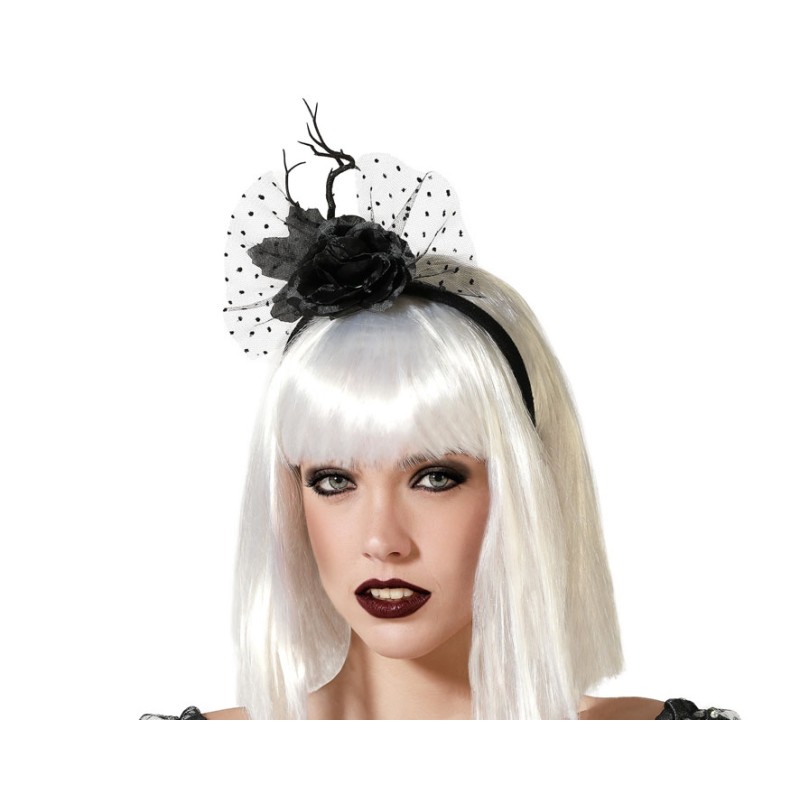 DIADEMA HALLOWEEN TOCADO LAZO TRANSPARENCIA MUJER ADULTO