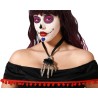 COLLAR NEGRO ESQUELETO MANO CATRINA MUJER ADULTO