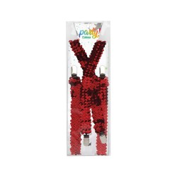 TIRANTES ROJO LENTEJUELAS CARNAVAL MUJER ADULTO