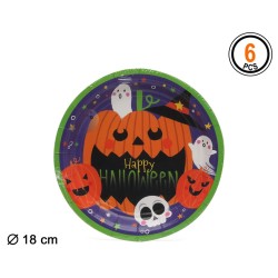 ACCESORIO PLATO CARTÓN DESECHABLE HALLOWEEN 6 PCS