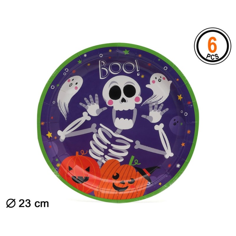 ACCESORIO PLATO CARTÓN SUSTO DESECHABLE HALLOWEEN 6 PCS
