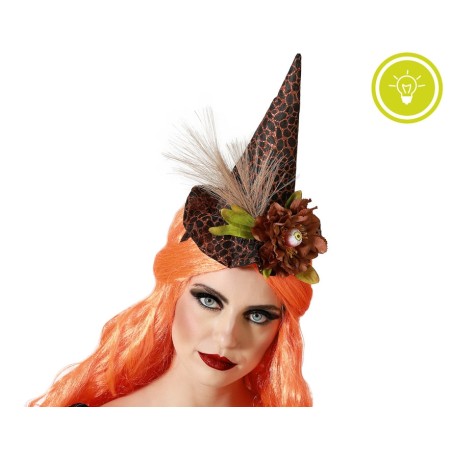 DIADEMA BRUJA LUZ MARRÓN MUJER ADULTO