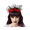 DIADEMA CATRINA ROSAS ROJO Y NEGRO MUJER ADULTO