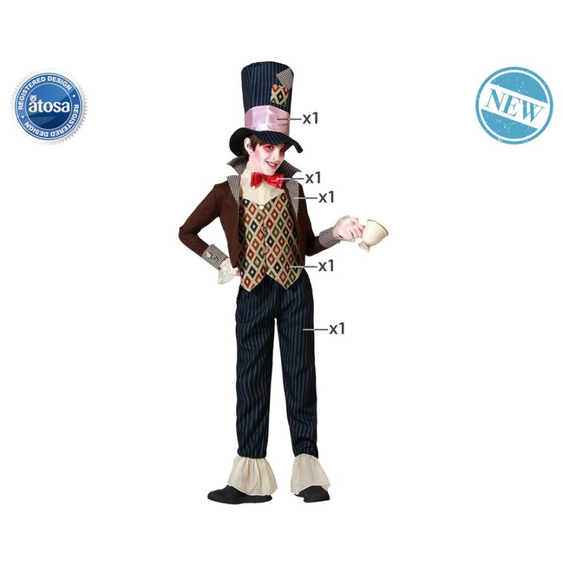 DISFRAZ SOMBRERERO LOCO MARRÓN NIÑO INFANTIL