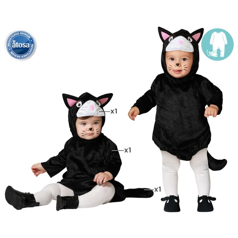 DISFRAZ GATO NEGRO UNISEX BEBÉ
