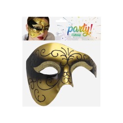 ANTIFAZ VENECIA DORADO NEGRO MUJER ADULTO