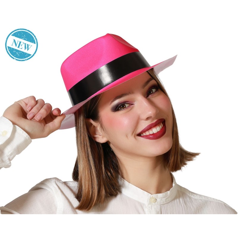 SOMBRERO CIRCO ROSA NEÓN MUJER ADULTO