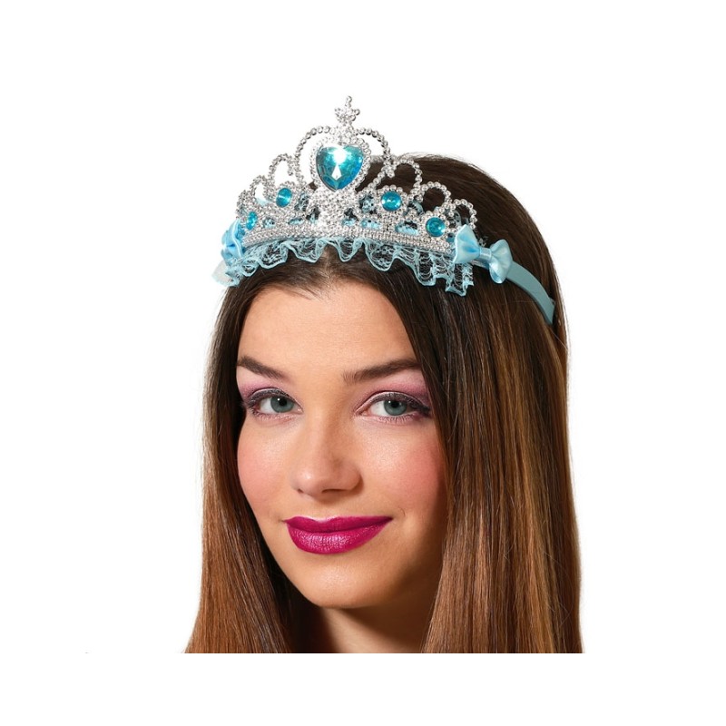 TIARA PRINCESA BRILLANTES AZUL MUJER ADULTO