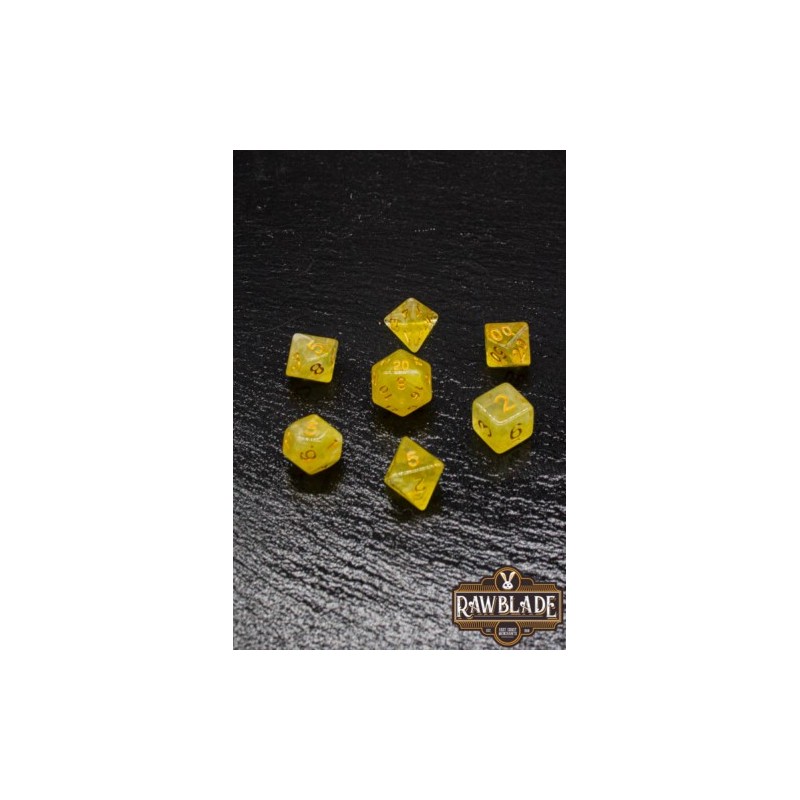RAWBLADE GEMSTONE SET DADOS AMBER (7)