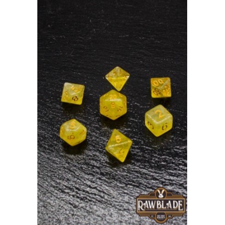 RAWBLADE GEMSTONE SET DADOS AMBER (7)