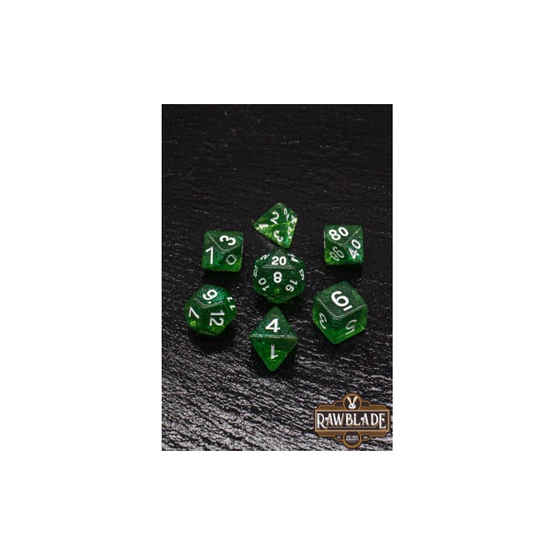 RAWBLADE GLITTER SET DADOS GREEN (7)