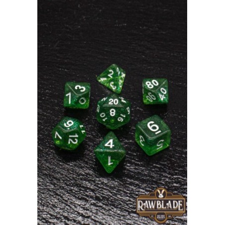 RAWBLADE GLITTER SET DADOS GREEN (7)