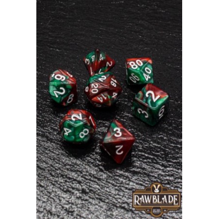 RAWBLADE MARBLE SET DADOS GREE/RED (7)