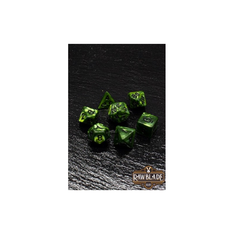 RAWBLADE MARBLE SET DADOS DARK GREEN (7)