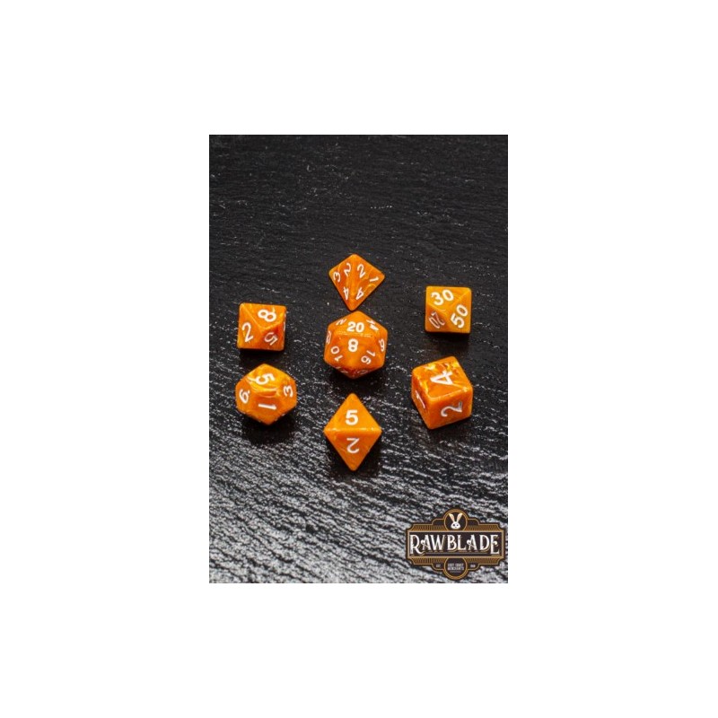 RAWBLADE MARBLE SET DADOS DARK LIGHT ORANGE (7)