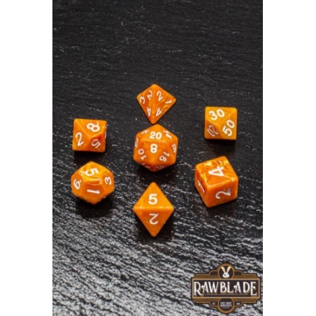 RAWBLADE MARBLE SET DADOS DARK LIGHT ORANGE (7)