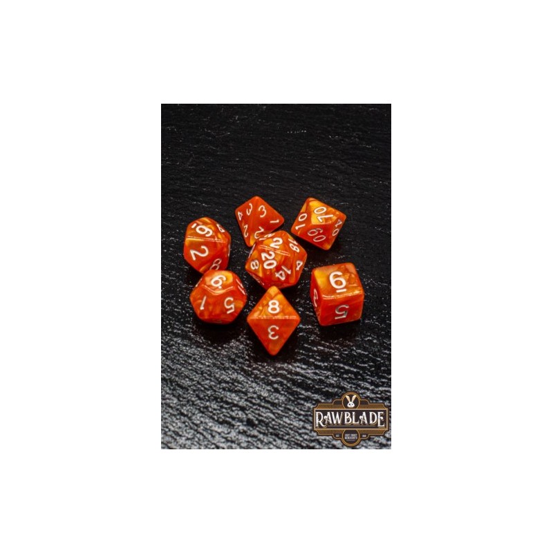 RAWBLADE MARBLE SET DADOS DARK ORANGE (7)
