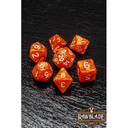 RAWBLADE MARBLE SET DADOS DARK ORANGE (7)