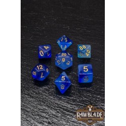 RAWBLADE TRANSPARENT GAL SET DADOS DARK BLUE (7)