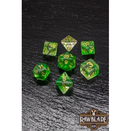 RAWBLADE TRANSPARENT GAL SET DADOS GREEN  (7)