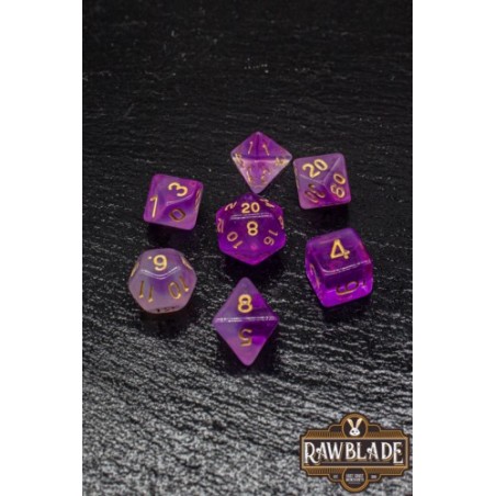 RAWBLADE TRANSPARENT GAL SET DADOS PURPLE  (7)