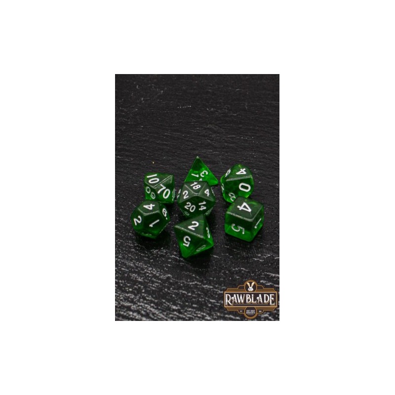 RAWBLADE TRANSPARENT SET DADOS DARK GREEN (7)