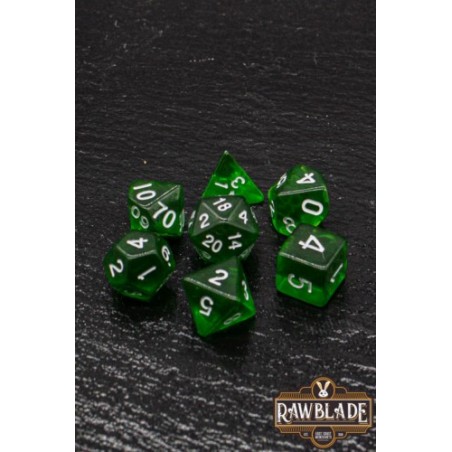 RAWBLADE TRANSPARENT SET DADOS DARK GREEN (7)