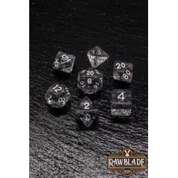 RAWBLADE TRANSPARENT GLITTER  SET DADOS BLACK (7)