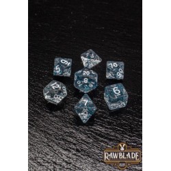 RAWBLADE TRANSPARENT GLITTER  SET DADOS BLUE (7)
