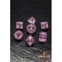 RAWBLADE TRANSPARENT GLITTER  SET DADOS PINK (7)