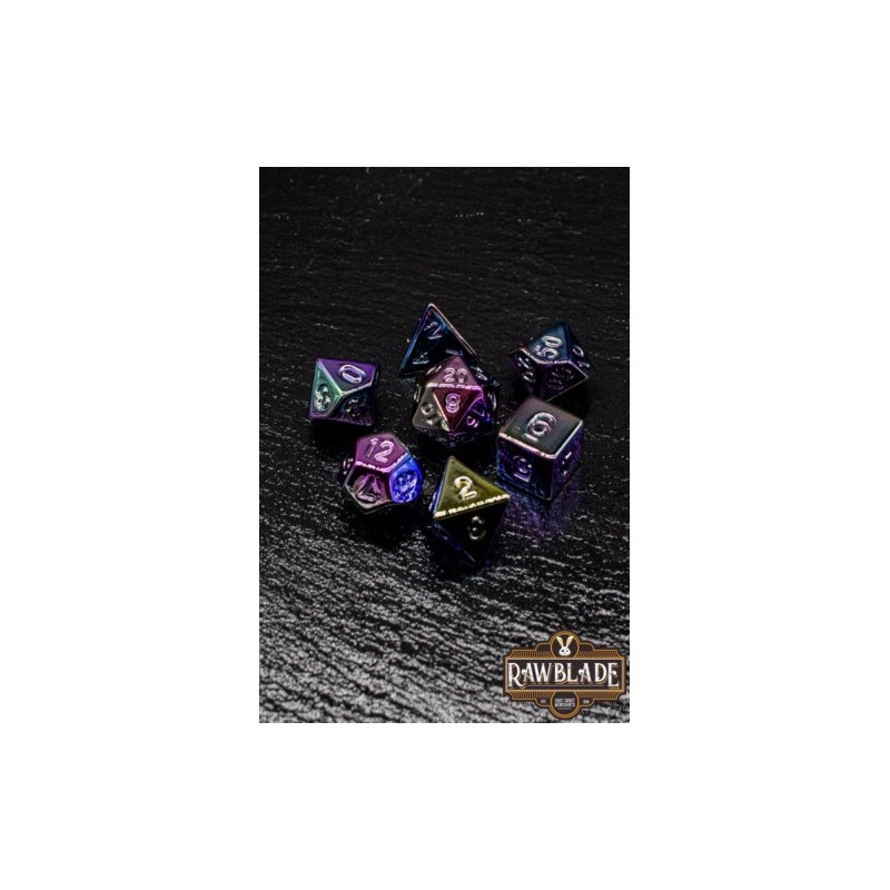 RAWBLADE ACRYLIC METALLIC SET DADOS RAINBOW (7)