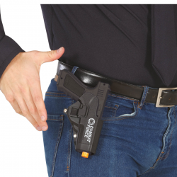 Pistola Negra con Funda | Accesorio para Disfraz - Realismo y Diversión