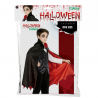 Capa de Vampiro Infantil Negra y Roja con Cuello Alto - Disfraz de Halloween para Niños