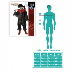 Disfraz de Payaso Diabólico Adulto Negro - Diseño terrorífico en rojo y negro para Halloween