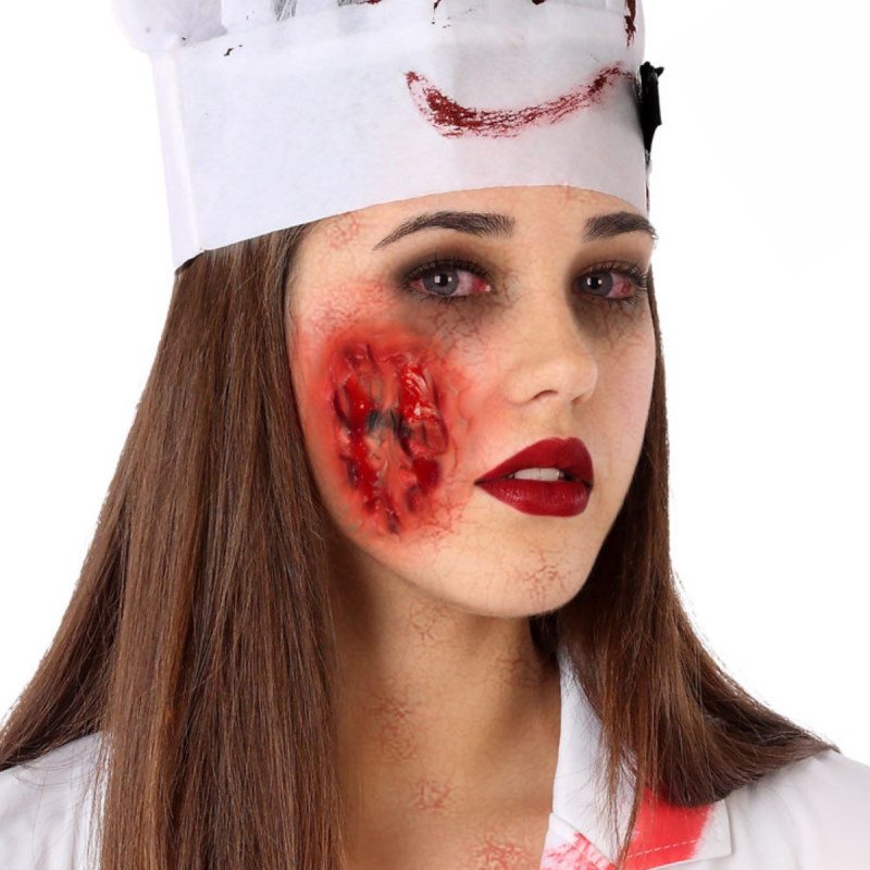 Cicatriz de Látex Realista 24x10 cm - Accesorio de Maquillaje para Halloween y Disfraces de Terror