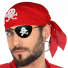 Set de pirata 3 piezas con bandana roja, parche y pendiente.